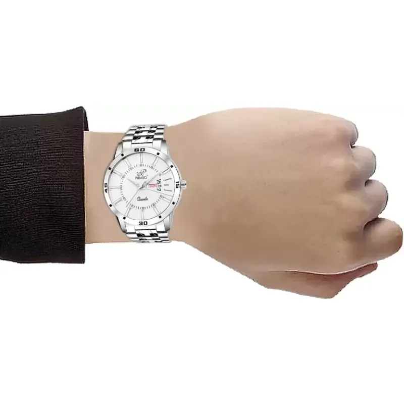 PIRASO 2038-WH White Dial Silver Chain Men’s Watch piraso 2038-wh white dial silver chain watch