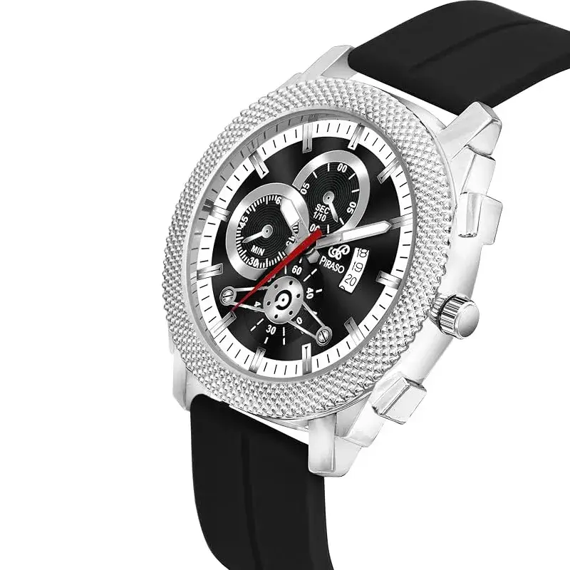 PIRASO 973 2025 Black Dial Black Silicone Strap Men’s Watch piraso 973 2025 black dial mens watch
