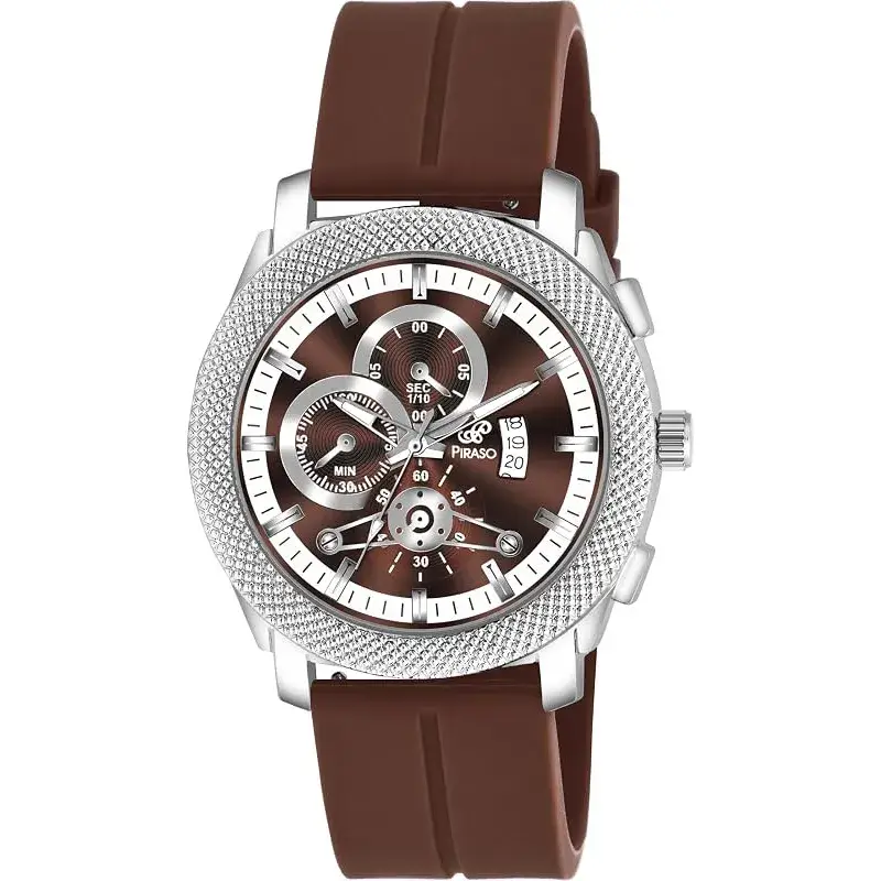 PIRASO 973 2025 Brown Dial Brown Silicone Strap Men’s Watch piraso 973 2025 brown dial mens watch