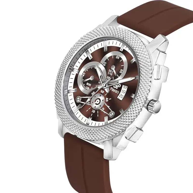 PIRASO 973 2025 Brown Dial Brown Silicone Strap Men’s Watch piraso 973 2025 brown dial mens watch