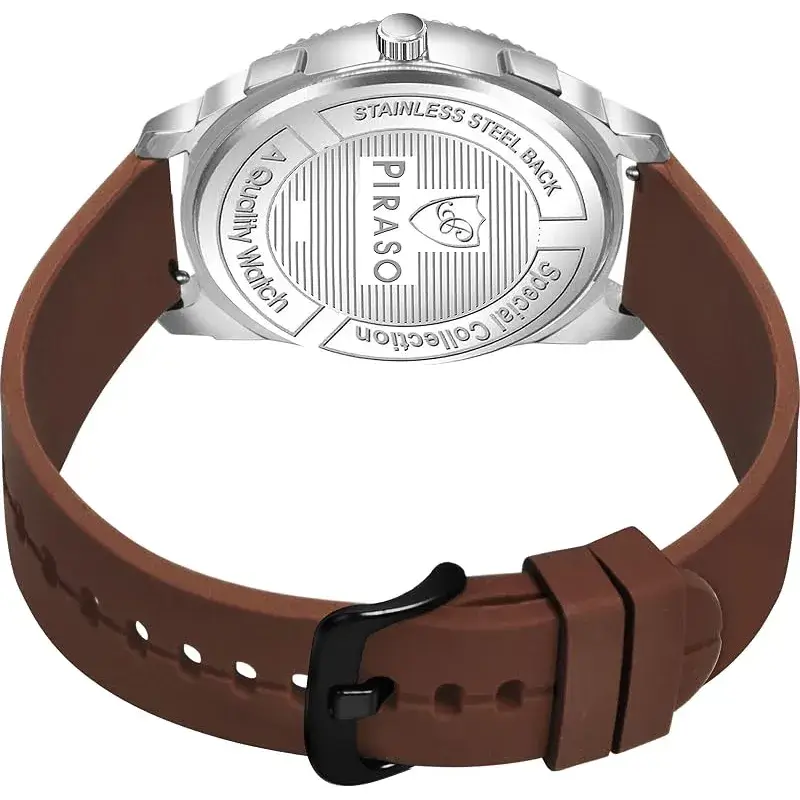 PIRASO 973 2025 Brown Dial Brown Silicone Strap Men’s Watch piraso 973 2025 brown dial mens watch