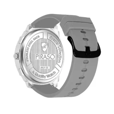 PIRASO 973 ADIFI Black Dial Grey Silicone Strap Men’s Watch piraso 973 adifi black dial mens watch