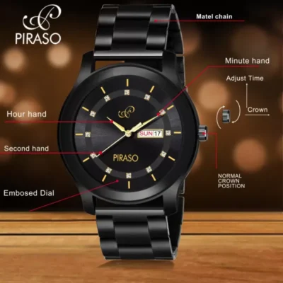 PIRASO D&D C22 Black Dial Black Chain Men’s Watch piraso d&d c22 black dial black chain watch