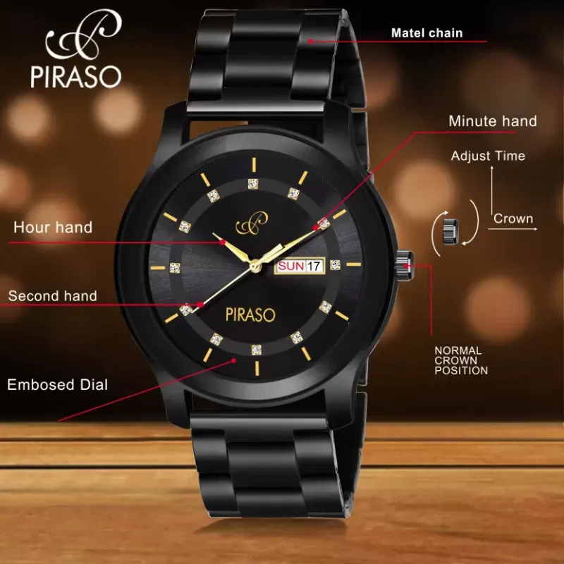 PIRASO D&D C22 Black Dial Black Chain Men’s Watch piraso d&d c22 black dial black chain watch