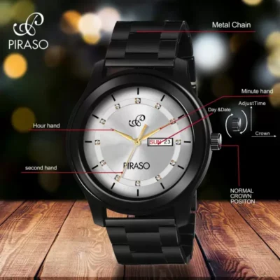 PIRASO D&D C22 White Dial Black Chain Men’s Watch piraso d&d c22 white dial black chain watch