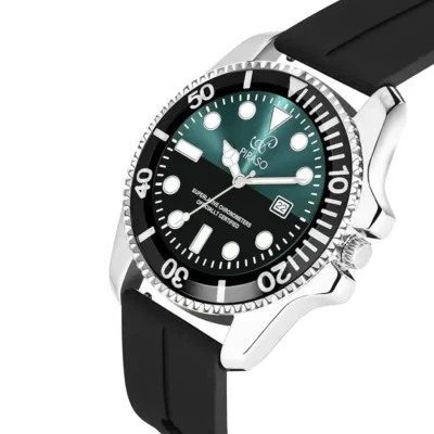 PIRASO ROL-X OG Black & Turquoise Dial Black Silicone Strap Men’s Watch piraso rol-x og black turquoise mens watch
