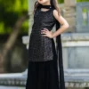 shopsy girls black mirror work kurti palazzo set
