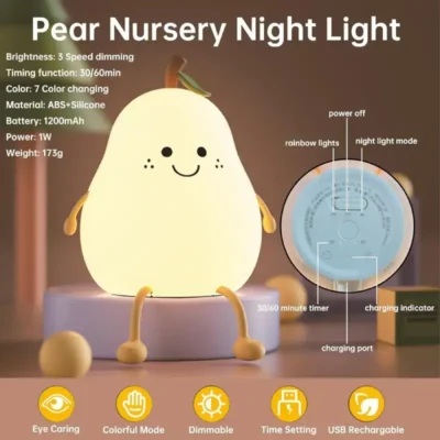 Shopsy Silicone Pear Night Lamp