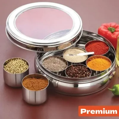 Shopsy Stainless Steel Belly Shape Masala Box
