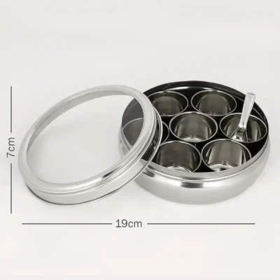 Shopsy Stainless Steel Belly Shape Masala Box