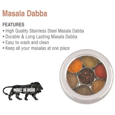 Shopsy Stainless Steel Belly Shape Masala Box
