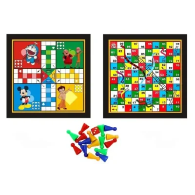 Shopsy 2-in-1 Wooden Ludo and Snakes & Ladders Board