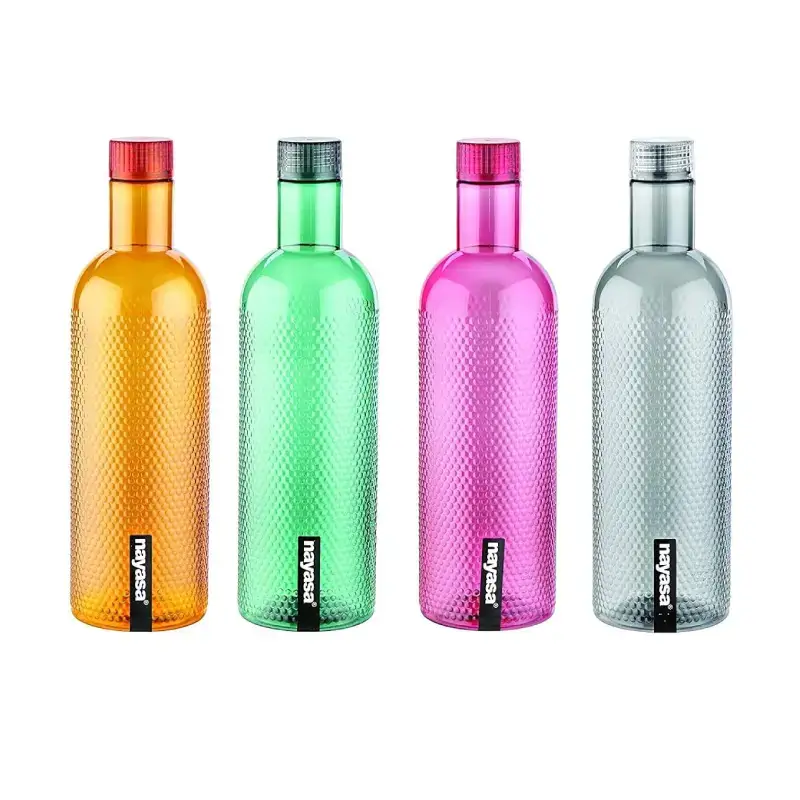 Shopsy 1000ml Plastic Water Bottle Set of 4 - Multicolour Shopsy 1000ml Plastic Water Bottle