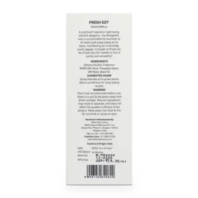 Bella Vita Luxury FRESH Unisex EDT - 20ml Long-Lasting Fragrance Bella Vita FRESH Unisex EDT