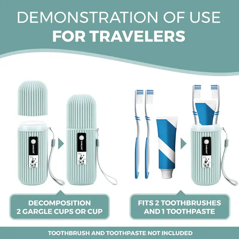 Shopsy Capsule Shape Travel Toothpaste and Toothbrush Holder - Random Color Shopsy Toothbrush Holder