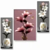 Shopsy Flower Pot 3D Wall Art Paintings