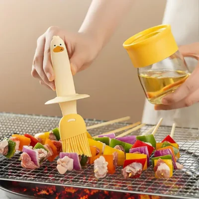 Shopsy Glass Oil Dispenser with Silicone Brush