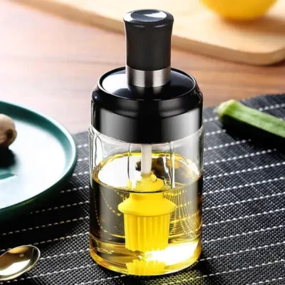 Shopsy Glass Oil Dispenser with Silicone Basting Brush