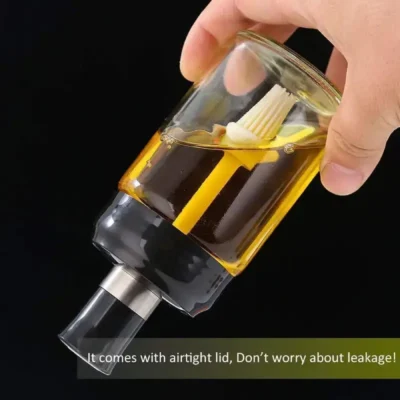 Shopsy Glass Oil Dispenser with Silicone Basting Brush