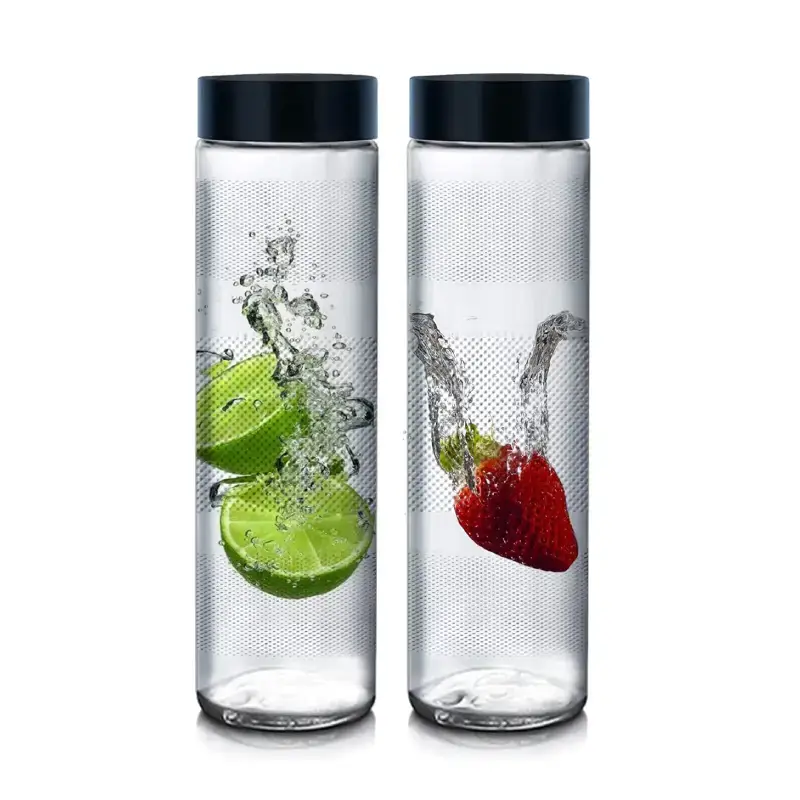 Shopsy 750ml Glass Water Bottles with Airtight Matte Lid (Pack of 2) Shopsy Glass Water Bottles