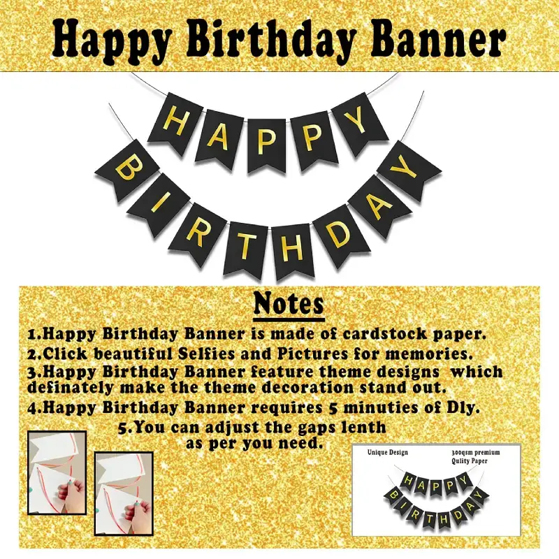 Shopsy 40-Piece Happy Birthday Decoration Kit with Banner and Balloons Shopsy Happy Birthday Decoration Kit