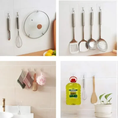 Shopsy Heavy Duty Adhesive Wall Hooks - Transparent, Pack of 20 Shopsy Heavy Duty Adhesive Wall Hooks