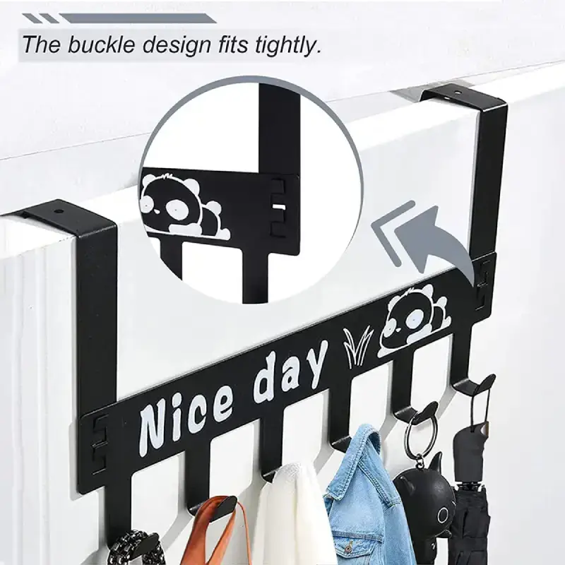 Shopsy Heavy Duty Carbon Steel Over Door Hanger - Pack of 2, 6 Hooks Each Shopsy Heavy Duty Carbon Steel Over Door Hanger