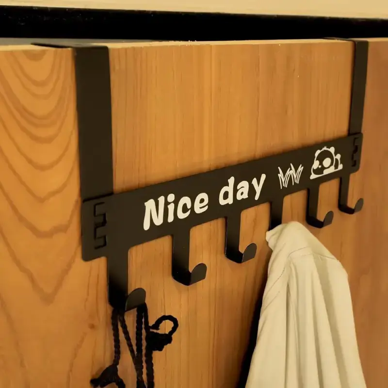 Shopsy Heavy Duty Carbon Steel Over Door Hanger - Pack of 2, 6 Hooks Each Shopsy Heavy Duty Carbon Steel Over Door Hanger