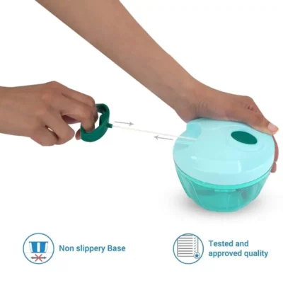 Shopsy Compact 450ml Manual Kitchen Chopper for Vegetables, Fruits, and Nuts - Green Shopsy Manual Kitchen Chopper
