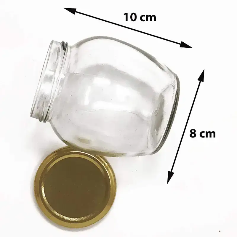 Shopsy Matka Shape Glass Jars with Airtight Metal Lid - 350ml, Set of 12 Shopsy Matka Shape Glass Jars