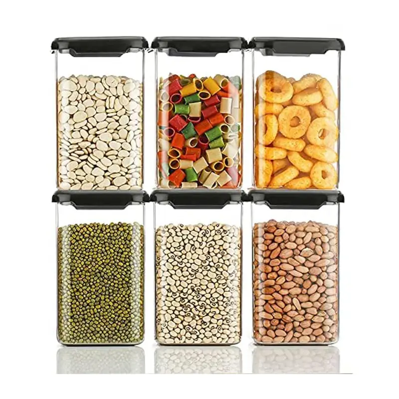 Shopsy Airtight Modular Plastic Storage Containers - 1100ml, Set of 6 Shopsy Airtight Modular Plastic Storage Containers