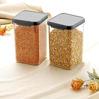 Shopsy Airtight Modular Plastic Storage Containers - 1100ml, Set of 6 Shopsy Airtight Modular Plastic Storage Containers