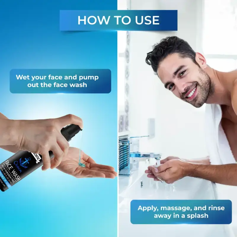 Muuchstac Ocean Face Wash for Men - 2x100ml Multi-Action Formula Muuchstac Ocean Face Wash for Men