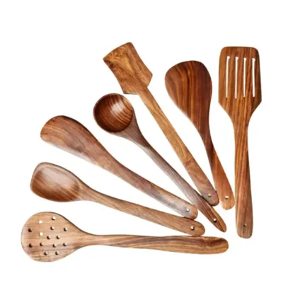 Shopsy Natural Wooden Cooking Spoon Set