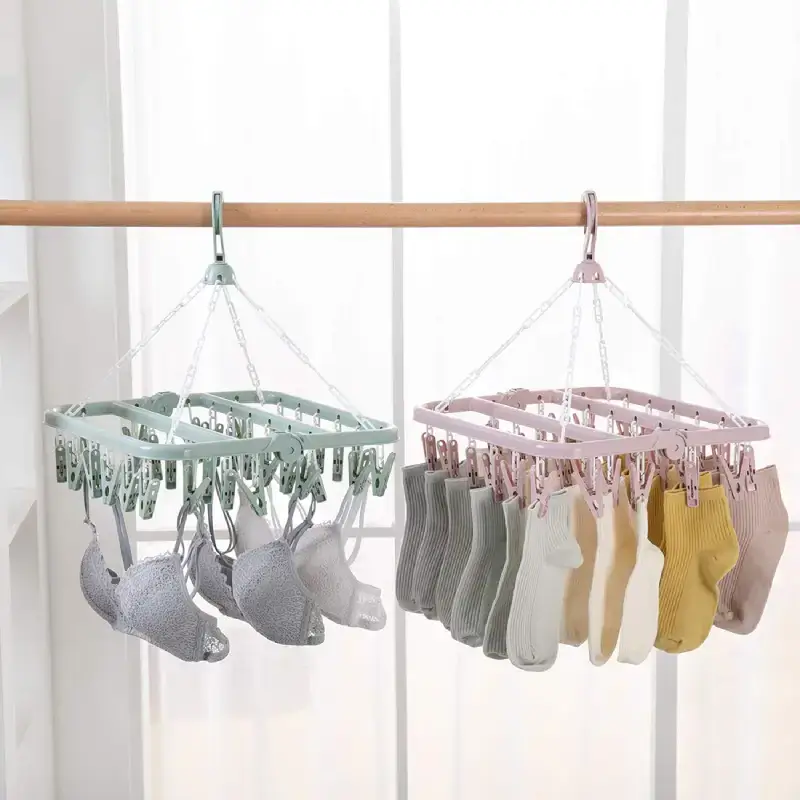 Shopsy Plastic Square Cloth Drying Hanger with 24 Clips - Multicolor, Pack of 1 Shopsy Plastic Square Cloth Drying Hanger