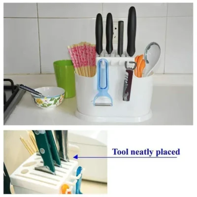 Shopsy Plastic Cutlery and Chopstick Holder with Draining Tray and Hooks Shopsy plastic cutlery holder
