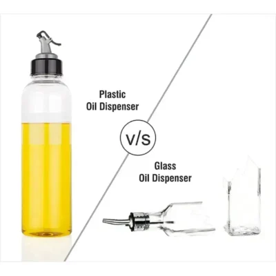Shopsy Leakproof Plastic Oil Dispenser Bottles - 1000ml, Pack of 2, Transparent Shopsy Leakproof Plastic Oil Dispenser Bottles