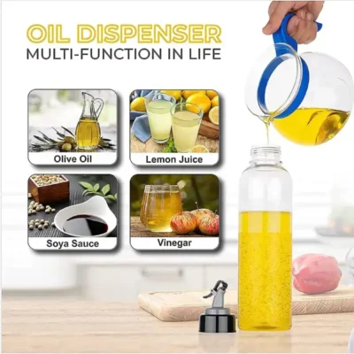 Shopsy Leakproof Plastic Oil Dispenser Bottles - 1000ml, Pack of 2, Transparent Shopsy Leakproof Plastic Oil Dispenser Bottles