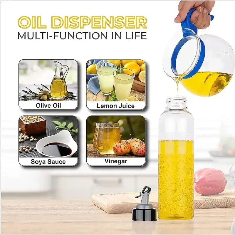 Shopsy Leakproof Plastic Oil Dispenser Bottles - 1000ml, Pack of 2, Transparent Shopsy Leakproof Plastic Oil Dispenser Bottles