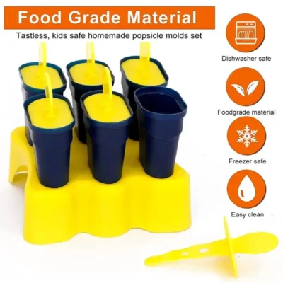 Shopsy Reusable Food-Grade Plastic Popsicle Moulds
