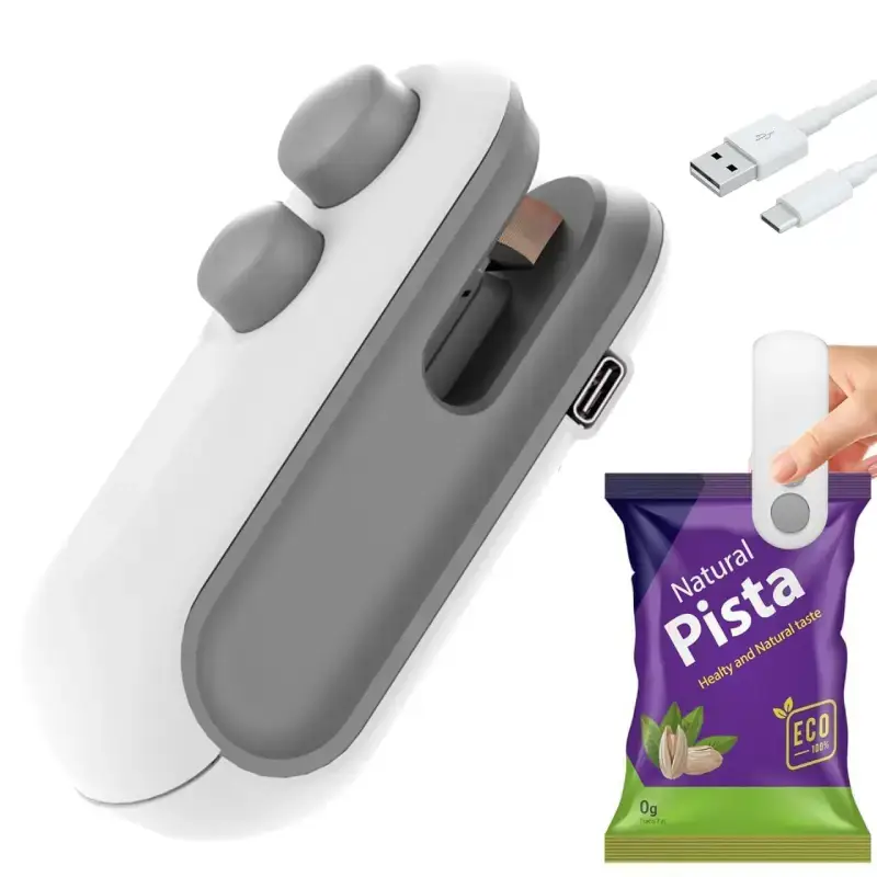 Shopsy Portable Mini 2-in-1 Bag Sealer and Cutter - USB Rechargeable Shopsy Portable Mini 2-in-1 Bag Sealer