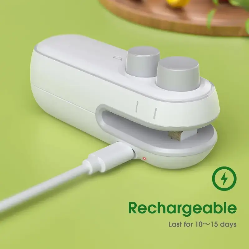 Shopsy Portable Mini 2-in-1 Bag Sealer and Cutter - USB Rechargeable Shopsy Portable Mini 2-in-1 Bag Sealer