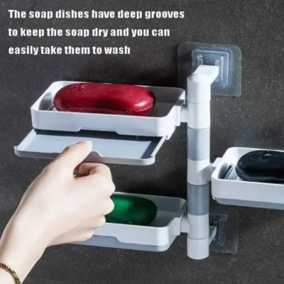 Shopsy Self-Adhesive 3-Layer Wall-Mounted Soap Dish Holder - ABS Plastic Shopsy Soap Dish Holder