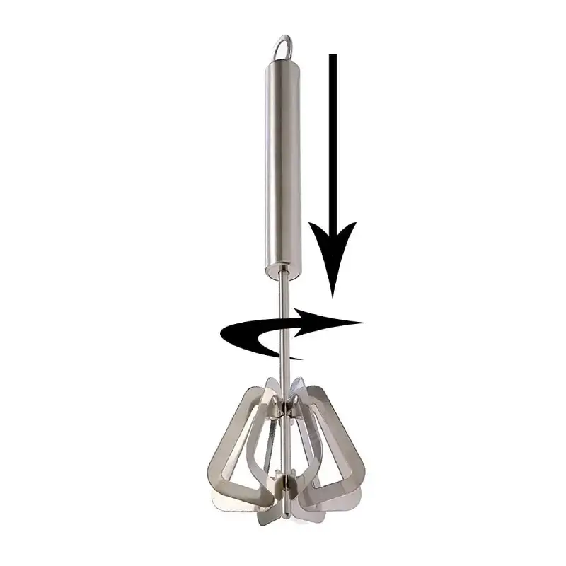 Shopsy Stainless Steel Hand Push Rotary Whisk Blender Shopsy Stainless Steel Hand Push Rotary Whisk Blender