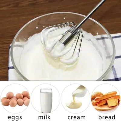 Shopsy Stainless Steel Hand Push Rotary Whisk Blender Shopsy Stainless Steel Hand Push Rotary Whisk Blender