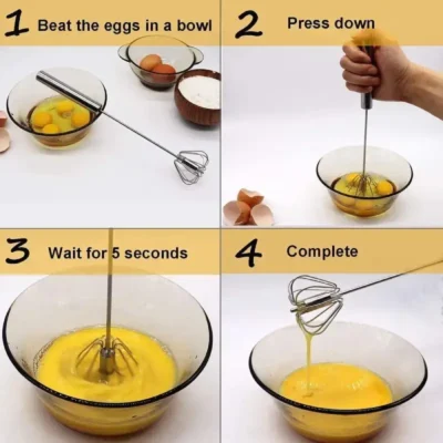 Shopsy Stainless Steel Hand Push Rotary Whisk Blender Shopsy Stainless Steel Hand Push Rotary Whisk Blender