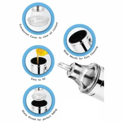 Shopsy Stainless Steel Oil Dispenser Bottles