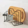 Shopsy 4-Slot Stainless Steel Pan and Lid Organizer Rack