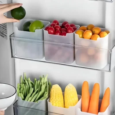 Shopsy Transparent Fridge Side Door Storage Boxes