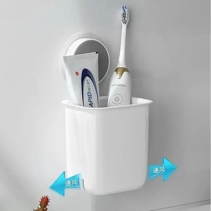 Shopsy Wall-Mounted Plastic Toothbrush Holder Set - Pack of 2 Shopsy Plastic Toothbrush Holder Set